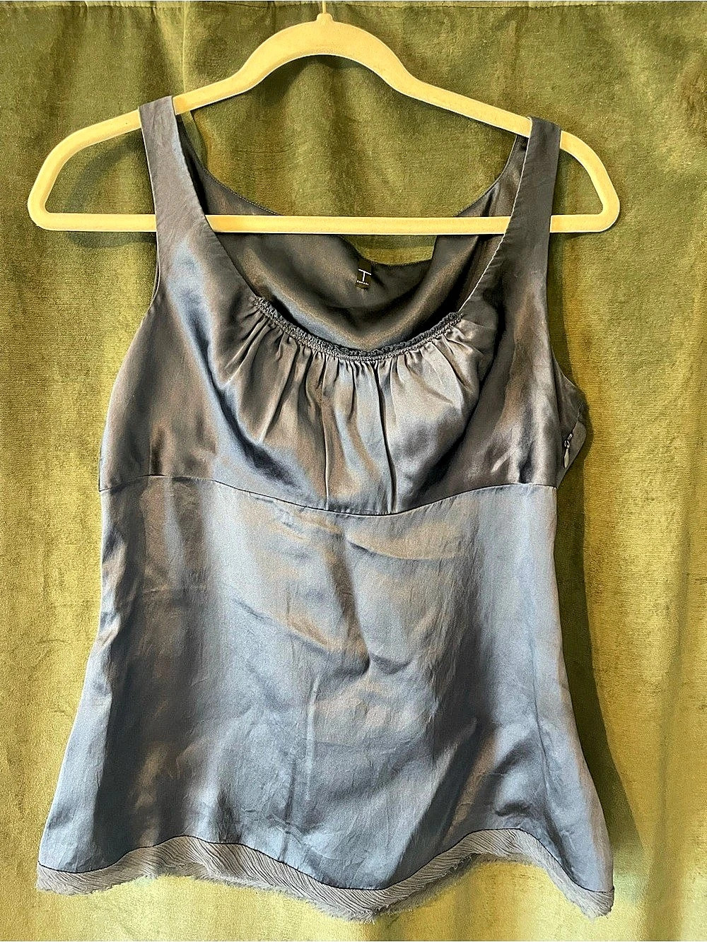 Dark Blue Silk Sleeveless Top Size Medium Like New